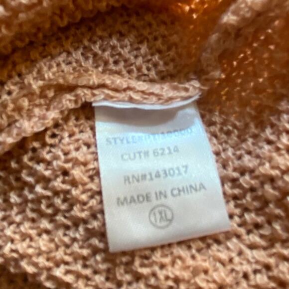 Ces Femme Rose Sweater V-neck Long Sleeves Warm Cozy Oversized - Picture 5 of 6